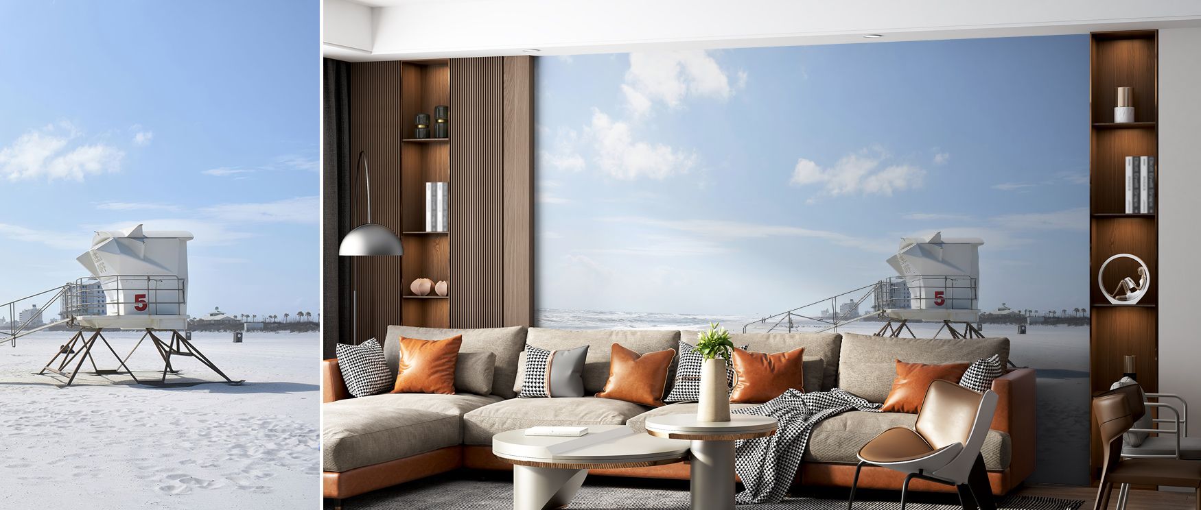Subtle tones within Beach Stroll Wallpaper enrich walls with rhythm of shorelines. Living rooms or bedrooms gain charm of seaside detail, their spaces transformed into serene retreats filled with balance. The wallpaper enhances interiors with atmosphere o