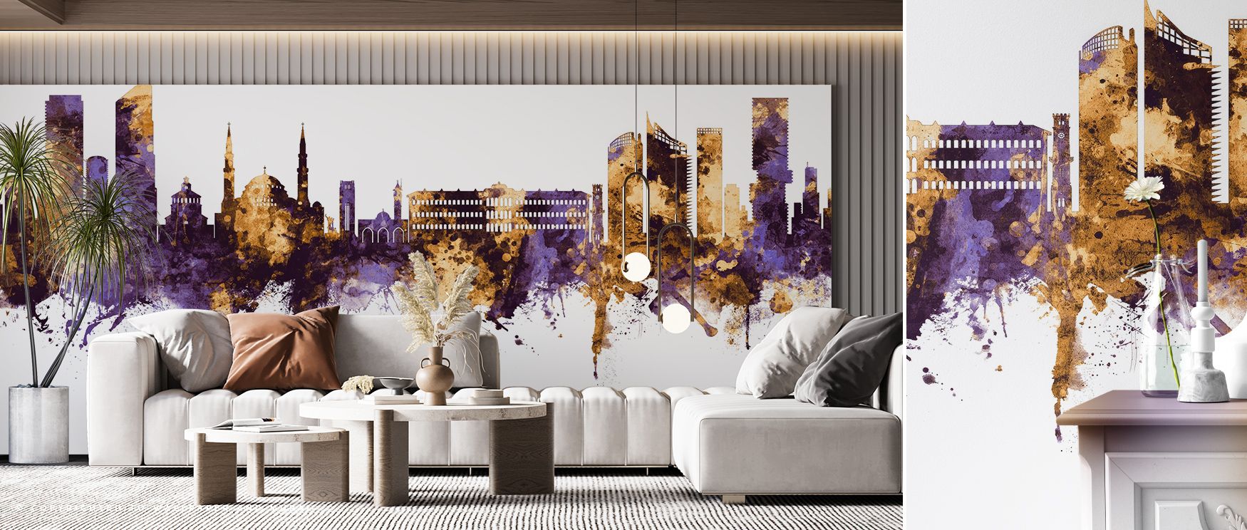 The wallpaper reflects heritage through glowing imagery, its design layering towers with harmony. Offices or bedrooms adopt atmosphere of sophistication, their spaces enriched by tones that create charm and balance across interiors. 
