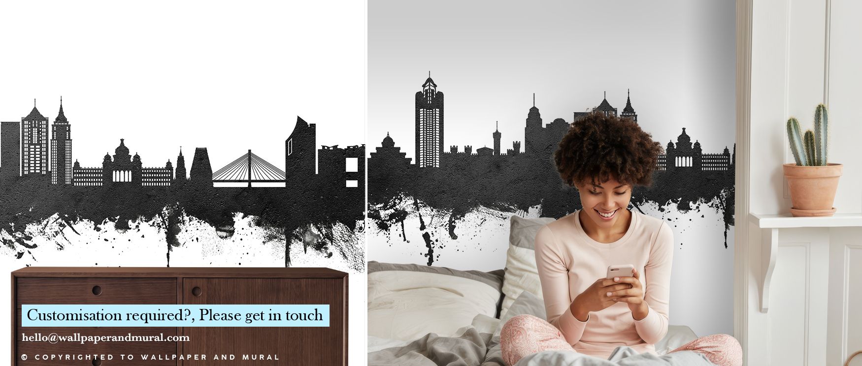 The design of Bengaluru India Skyline Black & White Wallpaper carries strength and restraint through subtle contrasts. Offices or bedrooms adopt reflective calm, surrounded by imagery that transforms walls into serene spaces enriched by cultural charm and