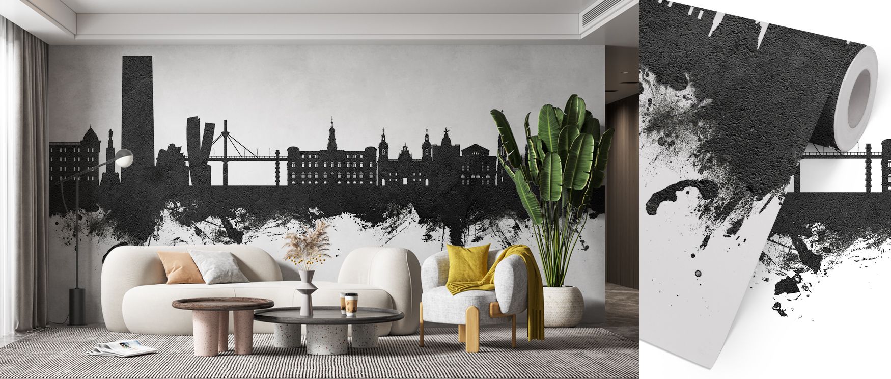 The imagery of Bilbao Skyline Black & White Wallpaper celebrates urban elegance, layering forms in quiet rhythm. Living rooms or bedrooms adopt atmosphere of heritage charm, their interiors enriched by timeless balance that transforms daily spaces into re