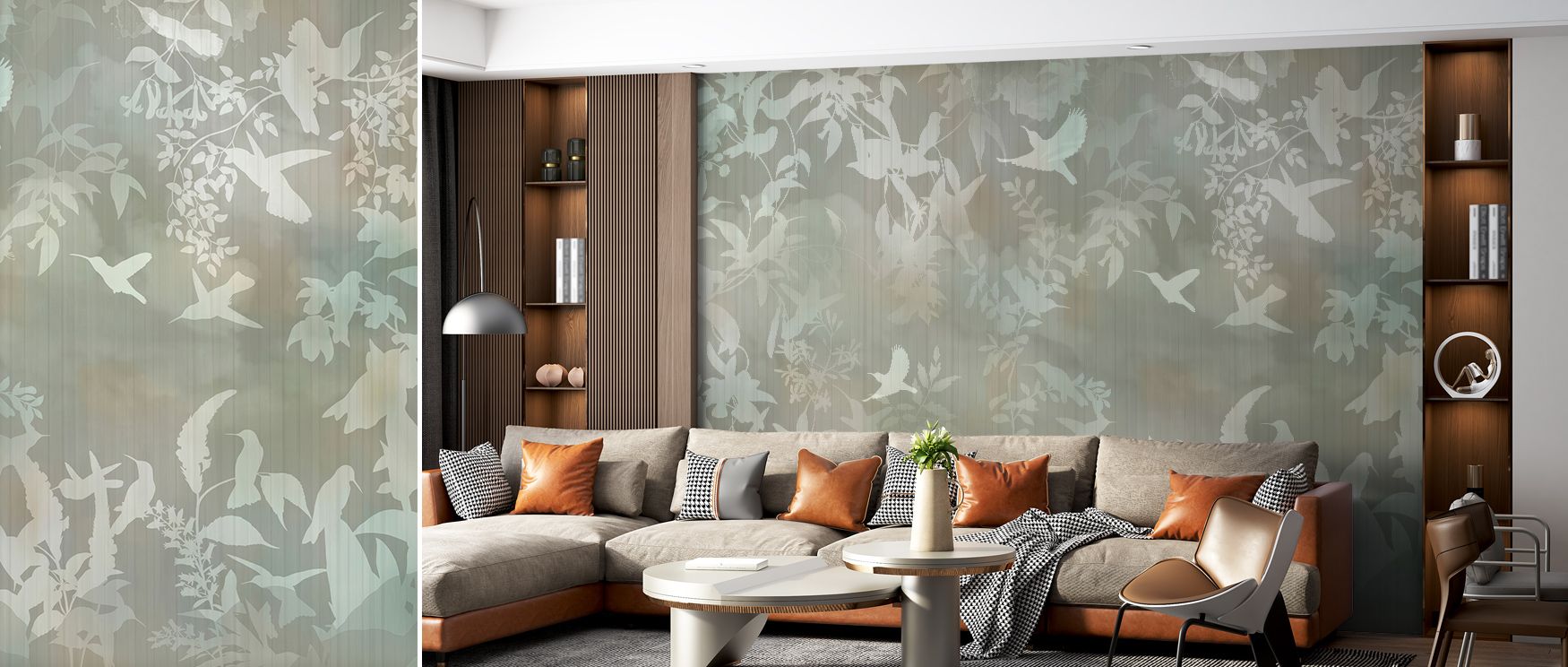 Birds in the Fog Yellow Wallpaper suggests serenity of nature, where imagery of birds flows in quiet rhythm. Living rooms or bedrooms inherit atmosphere of reflective calmness, their interiors enriched by yellow tones that inspire warmth. Interiors glow w