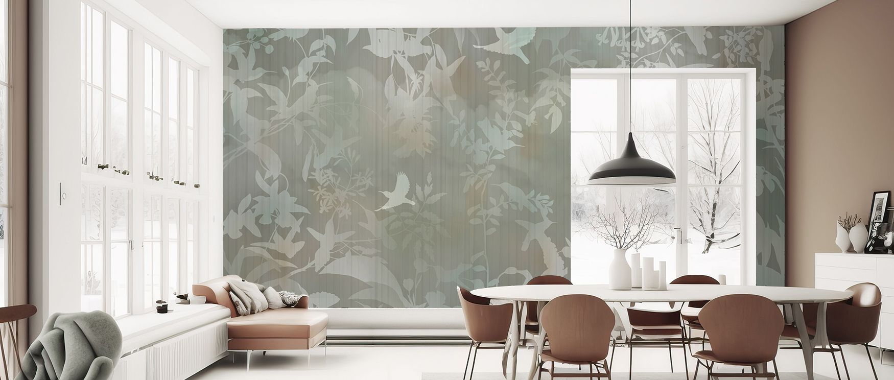 Across walls, Birds in the Fog Yellow Wallpaper enriches interiors with patterns that flow with grace. Offices or bedrooms adopt atmosphere of calm resonance, their spaces enriched by imagery that reflects continuity and serenity across decorative design.