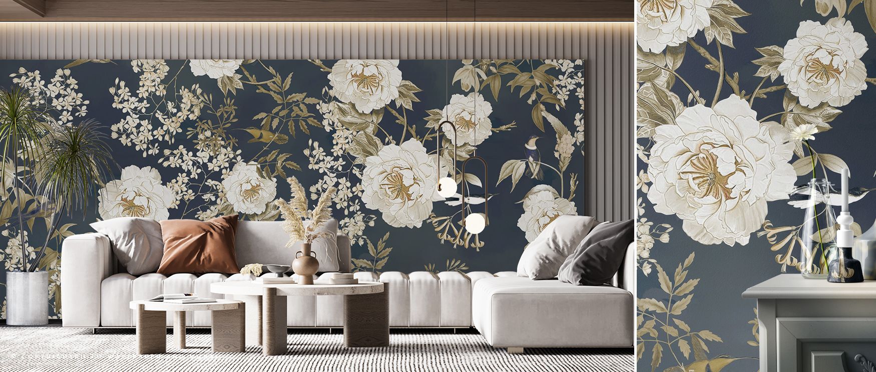 Flowing across walls, Birds of Eden 2 Wallpaper carries decorative energy through bird motifs. Offices or bedrooms inherit atmosphere of calm vibrancy, their walls enriched by imagery that blends playfulness with refinement. Interiors glow with decorative