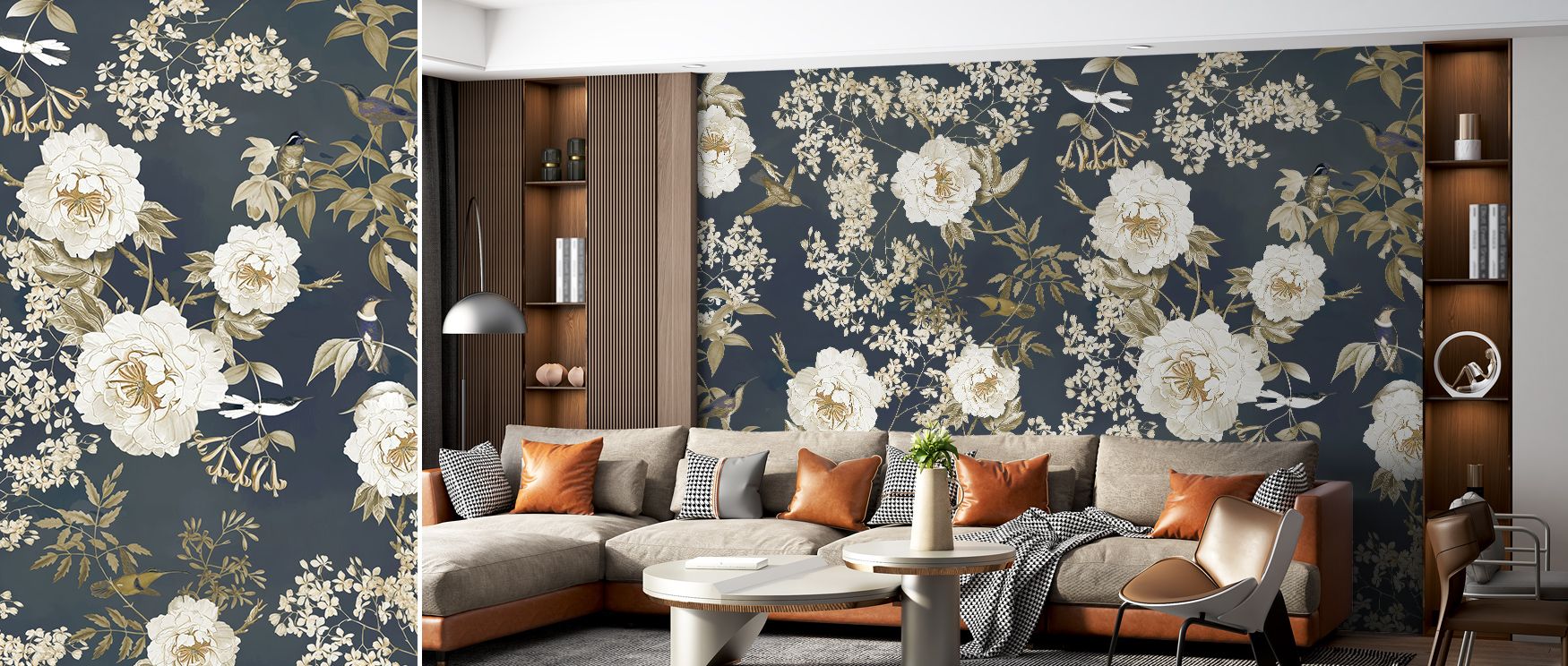 Birds of Eden 2 Wallpaper reflects exotic charm, surrounding interiors with rhythm of feathers and wings. Living rooms or bedrooms adopt atmosphere of balance, their spaces enriched by imagery that transforms daily surroundings into retreats of serenity. 