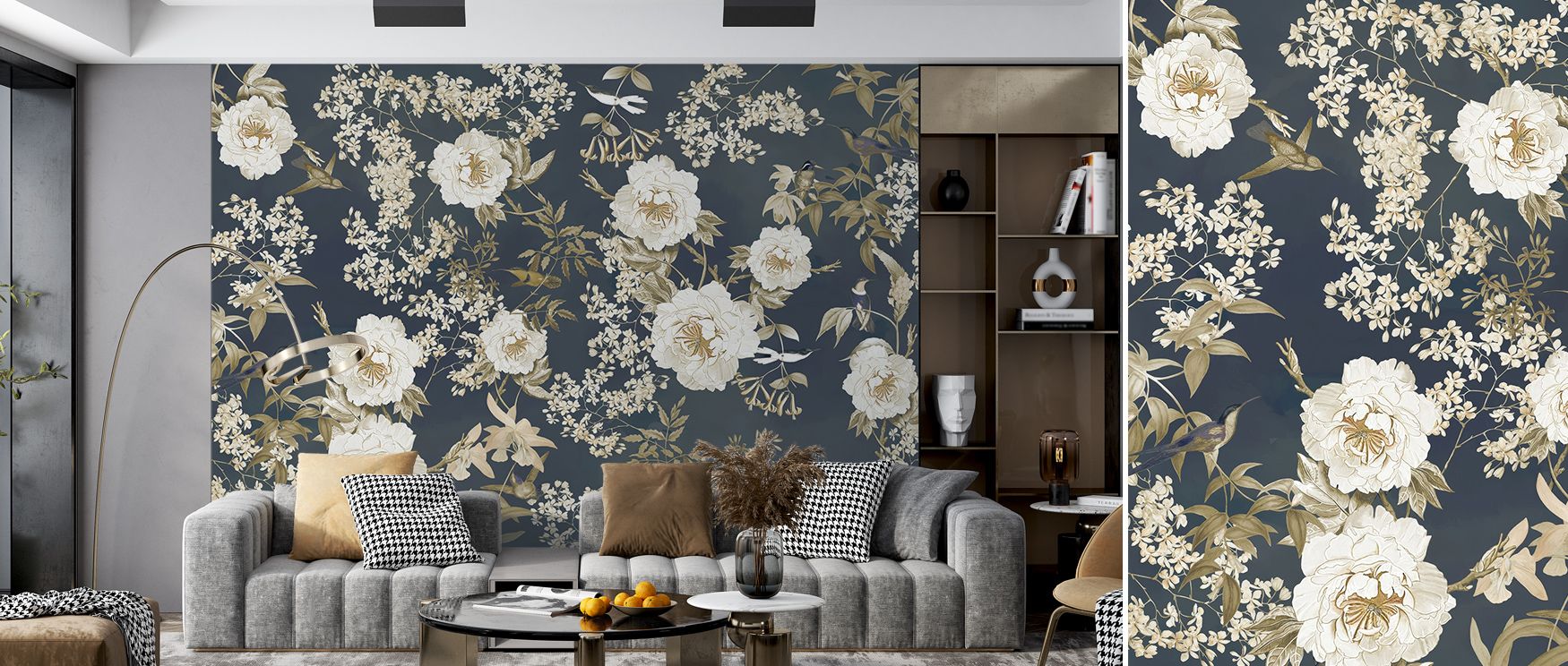Birds of Eden 2 Wallpaper suggests continuity of exotic beauty, layering motifs in rhythmic presence. Living rooms or bedrooms resonate with decorative elegance, their walls enriched by imagery that reflects balance and charm across interiors. 