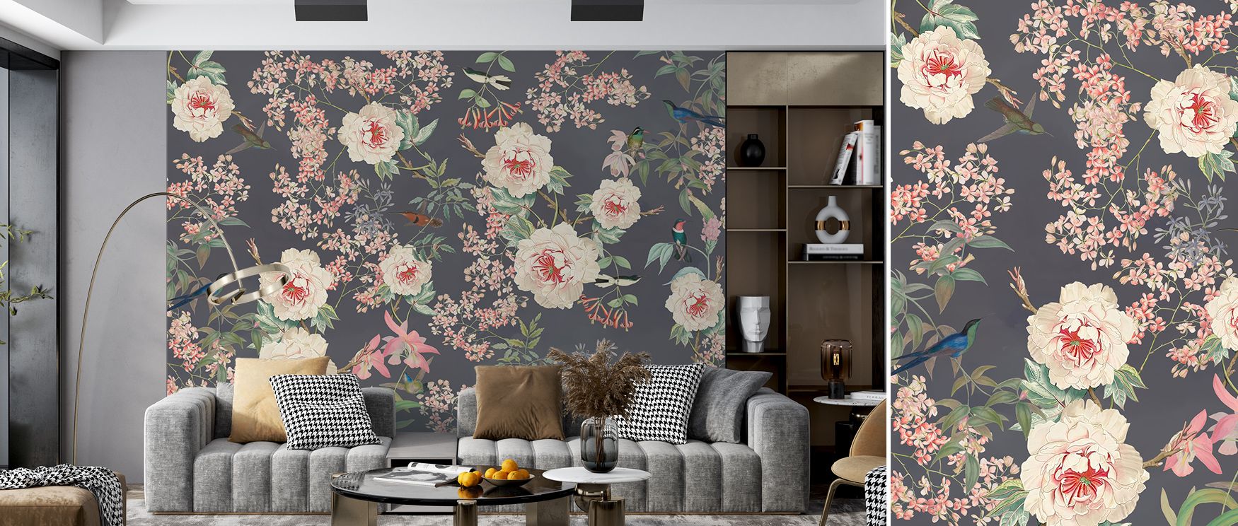 Luminous brilliance characterizes the Birds of Eden Wallpaper Mural as radiant colors frame bird imagery, enriching restful bedrooms or creative offices with atmosphere, decorative refinement, and cultural resonance that glow with timeless artistry. 
