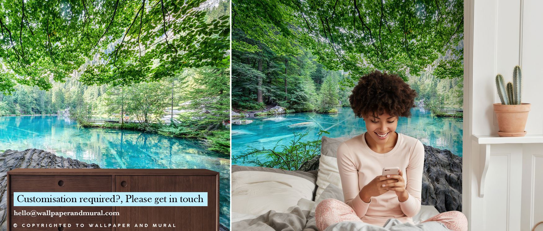 Flowing across surfaces, Blausee Wallpaper reflects lakeside presence, carrying depth and clarity. Offices or bedrooms adopt atmosphere of reflective calm, their walls enriched by imagery that blends stillness with balance. Interiors transform into serene
