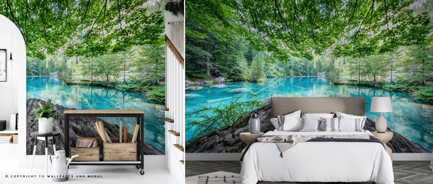 Blausee Wallpaper enriches interiors with lake-inspired rhythm, where tones of blue reflect harmony. Living rooms or bedrooms adopt atmosphere of calm beauty, their spaces enriched by design that suggests continuity and balance. Interiors glow with sereni