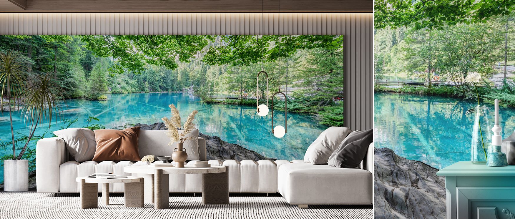 The imagery of Blausee Wallpaper portrays fluid presence, layering walls with decorative calm. Offices or bedrooms resonate with atmosphere of charm, their walls enriched by patterns that highlight serenity. Interiors glow with balance drawn from natural 