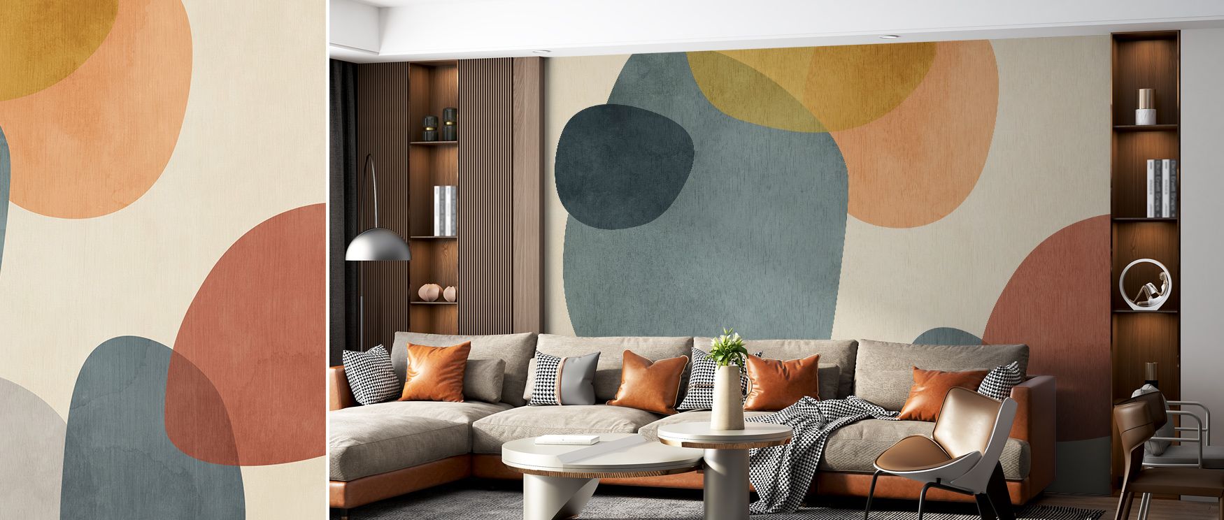 Blending Edges Wallpaper radiates vibrancy of modern charm, surrounding interiors with flowing patterns. Living rooms or bedrooms adopt atmosphere of refinement, their walls enriched by abstract imagery. Interiors glow with energy shaped by contemporary e