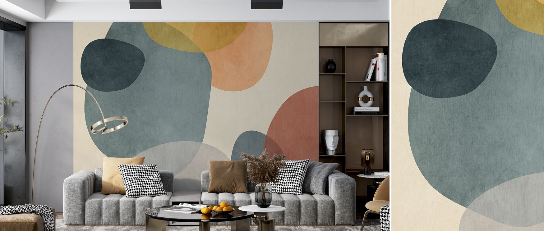 Blending Edges Wallpaper reflects artistry of modern design, layering forms in balanced flow. Living rooms or bedrooms adopt atmosphere of charm, their walls enriched by imagery that transforms daily interiors into reflective retreats. 