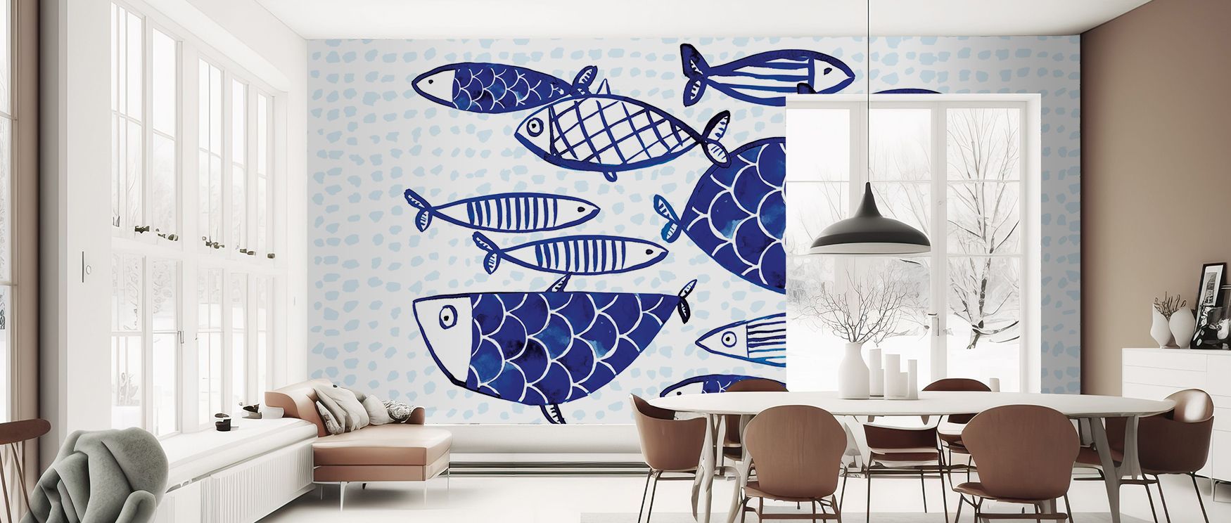 Across its surface, Blue Fish Studies Wallpaper layers interiors with aquatic rhythm, surrounding walls with charm. Offices or bedrooms adopt atmosphere of calm balance, their spaces enriched by design that reflects continuity. Interiors glow with refinem