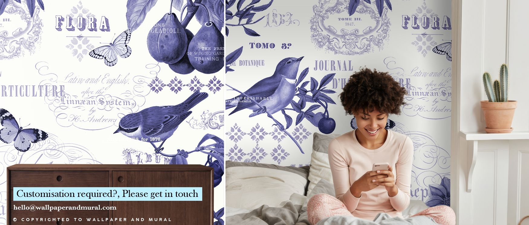 Flowing across surfaces, Botanical Blue I Wallpaper portrays balance of blossoms and stems, layering interiors with harmony. Offices or bedrooms adopt atmosphere of charm, their walls enriched by design that reflects floral rhythm. Interiors glow with ser
