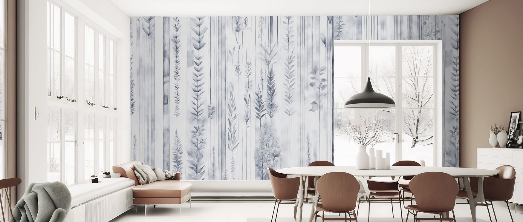 Across its surface, Botanical Wall Blue Wallpaper enriches interiors with imagery of blossoms, layering balance across walls. Offices or bedrooms adopt atmosphere of charm, their walls enriched by decorative calmness. Interiors glow with serenity. 