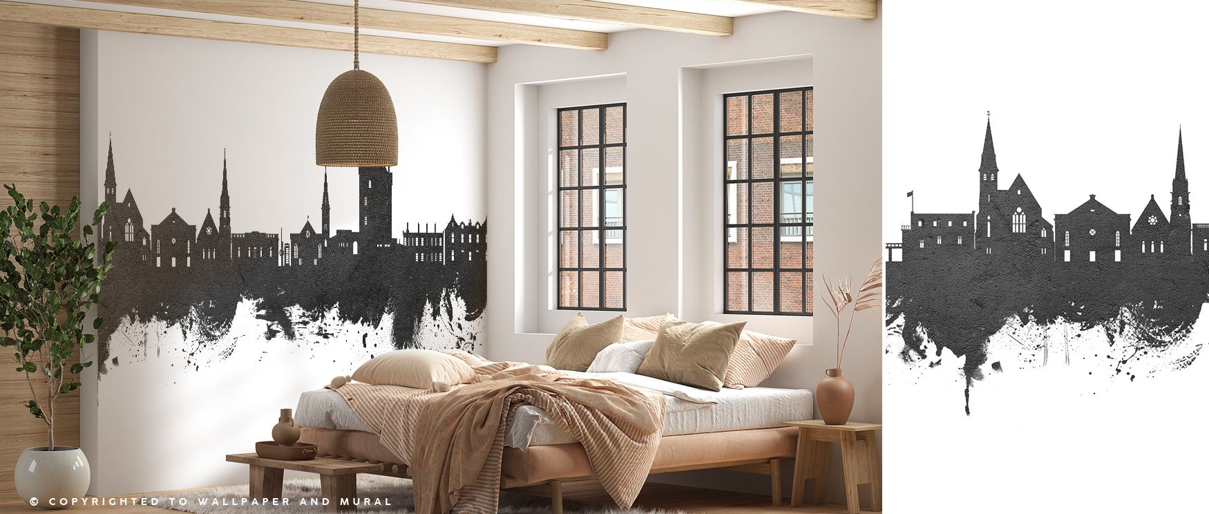Broughty Ferry Scotland Skyline Black & White Wallpaper enriches interiors with coastal silhouettes, layering walls with monochrome calm. Living rooms or bedrooms adopt atmosphere of charm, their spaces enriched by imagery that reflects balance. Interiors