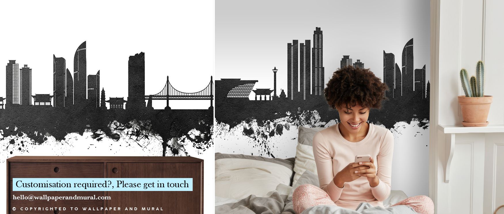 Flowing across surfaces, Busan South Korea Skyline Black & White Wallpaper reflects urban resonance, surrounding offices or bedrooms with calm presence. Interiors resonate with atmosphere of refinement, their walls enriched by imagery that reflects contin