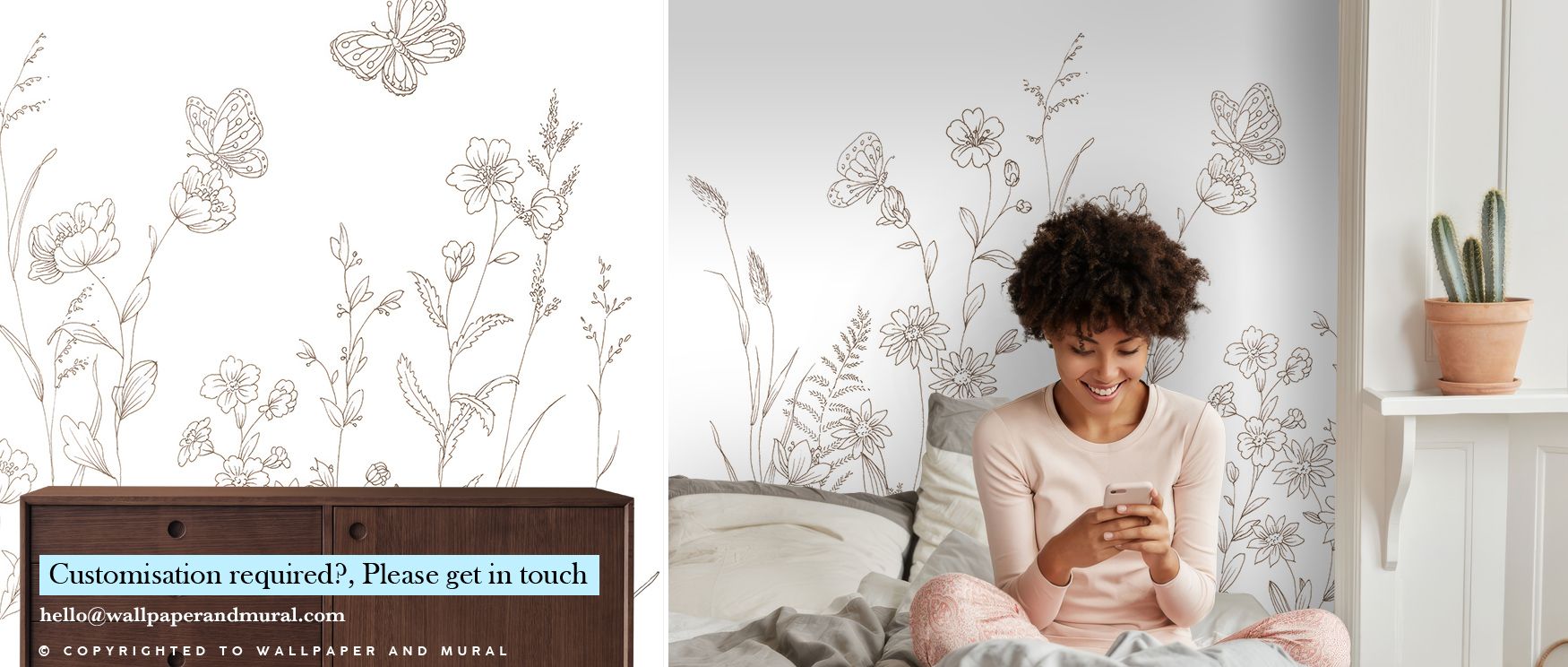 Flowing across surfaces, Butterfly Butterfly Wallpaper reflects whimsical artistry, surrounding offices or bedrooms with rhythm. Interiors resonate with atmosphere of charm, their walls enriched by imagery that reflects beauty. Interiors glow with balance