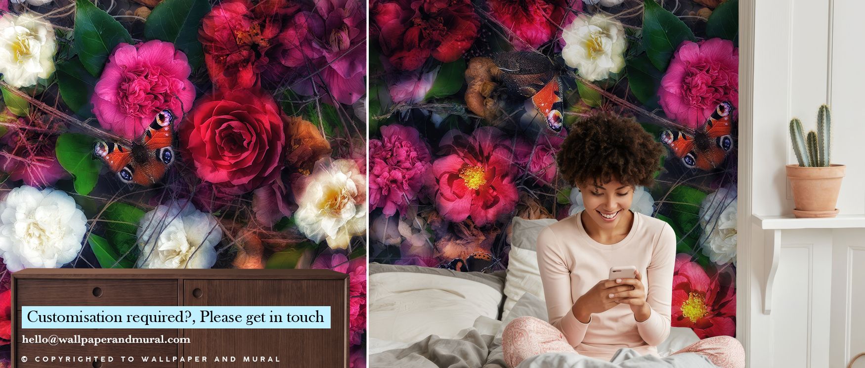 Flowing across surfaces, Camellia Song Wallpaper reflects botanical artistry, surrounding offices or bedrooms with resonance. Interiors resonate with atmosphere of charm, their walls enriched by imagery that reflects beauty. Interiors glow with refinement