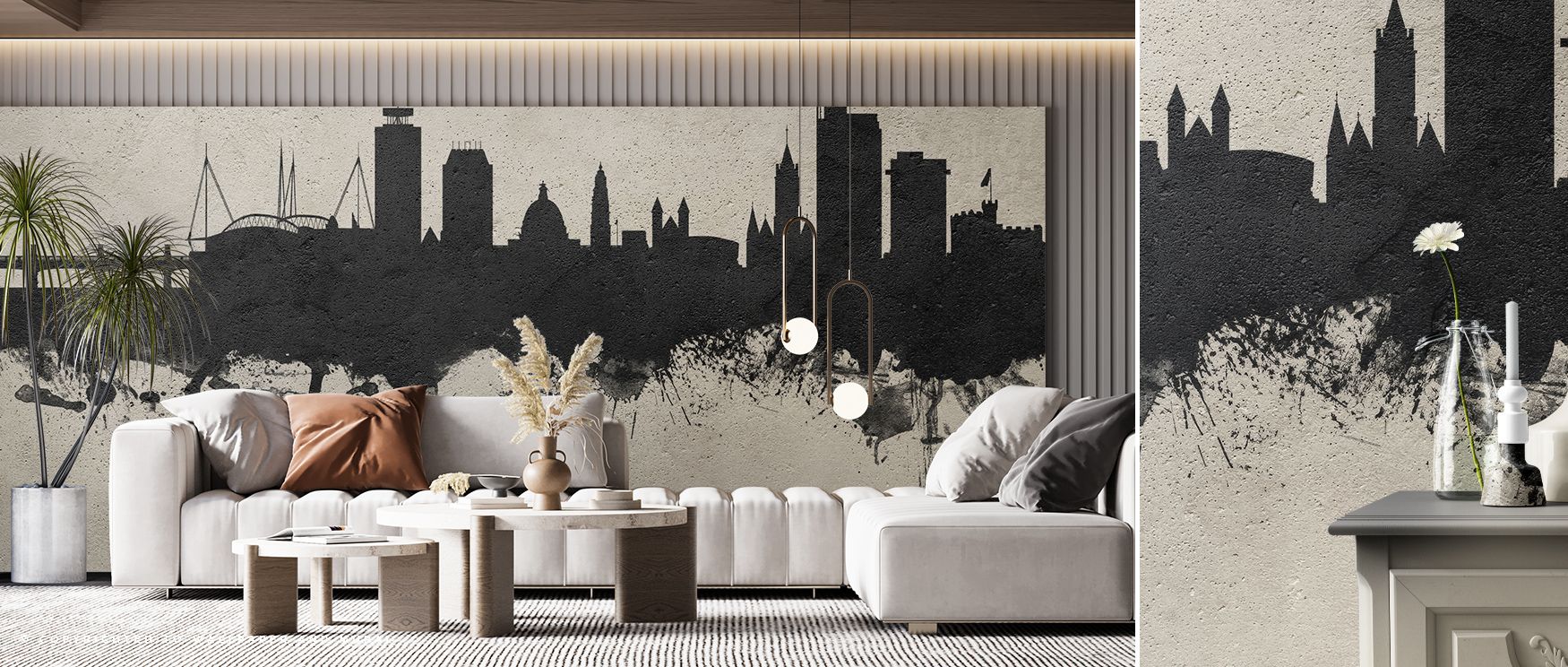 The design of Cardiff Wales Skyline Concrete Wallpaper portrays urban resonance, layering interiors with textured imagery. Offices or bedrooms adopt atmosphere of refinement, their walls enriched by imagery that reflects heritage. Interiors glow with bala