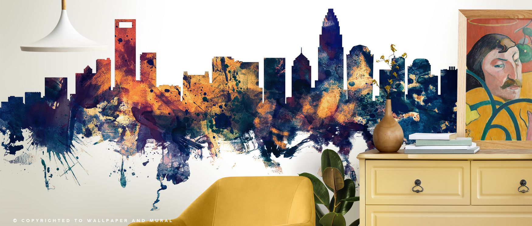 In its bold artistry, the Charlotte North Carolina Skyline Blue & Bronze Wallpaper elevates walls with Charlotte’s silhouette framed in bronze against calm blue. The design reflects cultural sophistication, infusing interiors with steady grandeur, suitabl