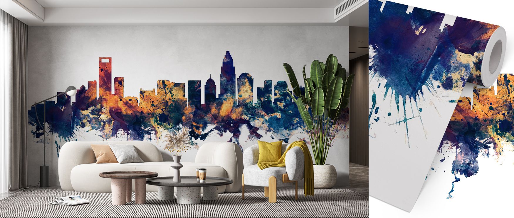 With the Charlotte North Carolina Skyline Blue & Bronze Wallpaper, urban rhythm meets refined artistry, capturing architectural silhouettes bathed in warm bronze and deep blue. Its visual depth transforms walls into city portraits, balancing power and cal