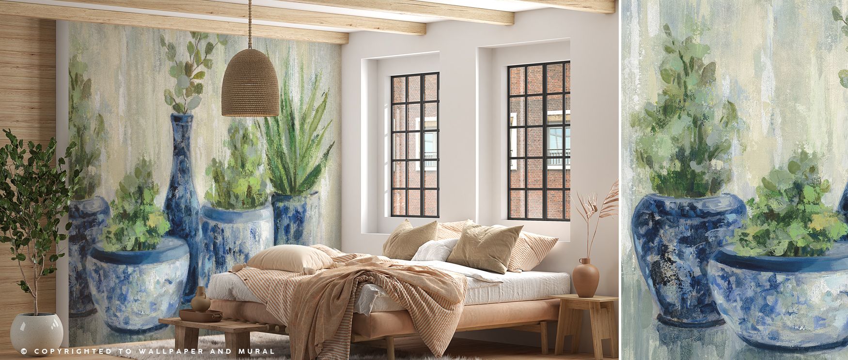 Chinoiserie Plants Wallpaper unfolds cultural grace through stylized leaves and branches shaped in rhythmic artistry. Its motifs enrich walls with warmth and refinement, enhancing bedrooms and living rooms with exotic charm. The design balances imaginatio