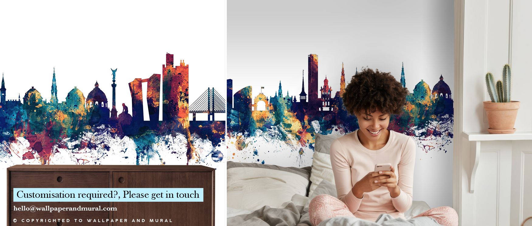 Copenhagen Skyline Blue & Bronze Wallpaper captures architectural legacy through rhythmic contrasts of bronze brilliance and calming blue tones. Its design enriches bedrooms and living rooms with metropolitan beauty. Interiors glow in this sophisticated r