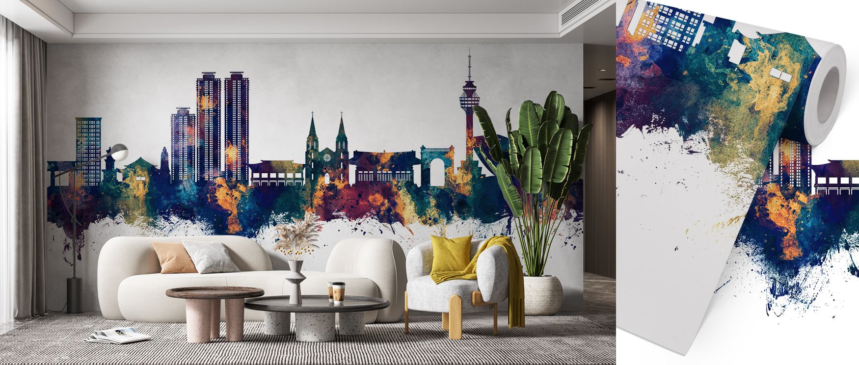 Daegu Skyline Blue & Bronze Wallpaper sustains grandeur through luminous skyline artistry that enriches interiors with refinement. Its design enhances bedrooms and offices with metropolitan charm. Interiors glow in cultural pride, thriving in timeless rhy