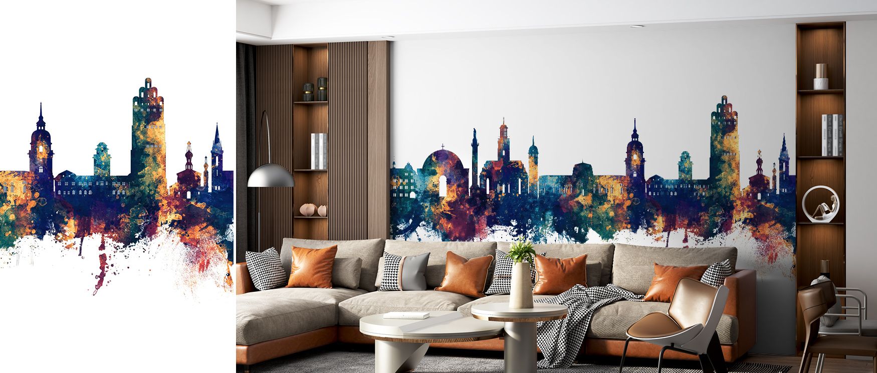 Darmstadt Skyline Blue & Bronze Wallpaper adds grandeur through radiant tones layered across architectural silhouettes. Its artistry sustains metropolitan grace, making bedrooms and offices glow with sophistication. Interiors thrive under this rhythm, sus
