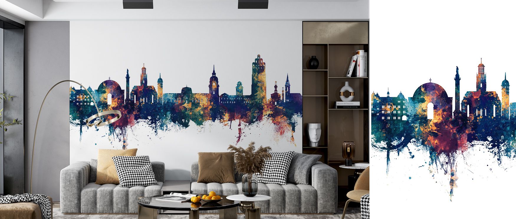 Darmstadt Skyline Blue & Bronze Wallpaper reflects heritage through luminous city details painted in bronze and blue. Its design enriches bedrooms and living rooms with sophistication. Interiors glow in metropolitan charm, sustaining balance of calm seren