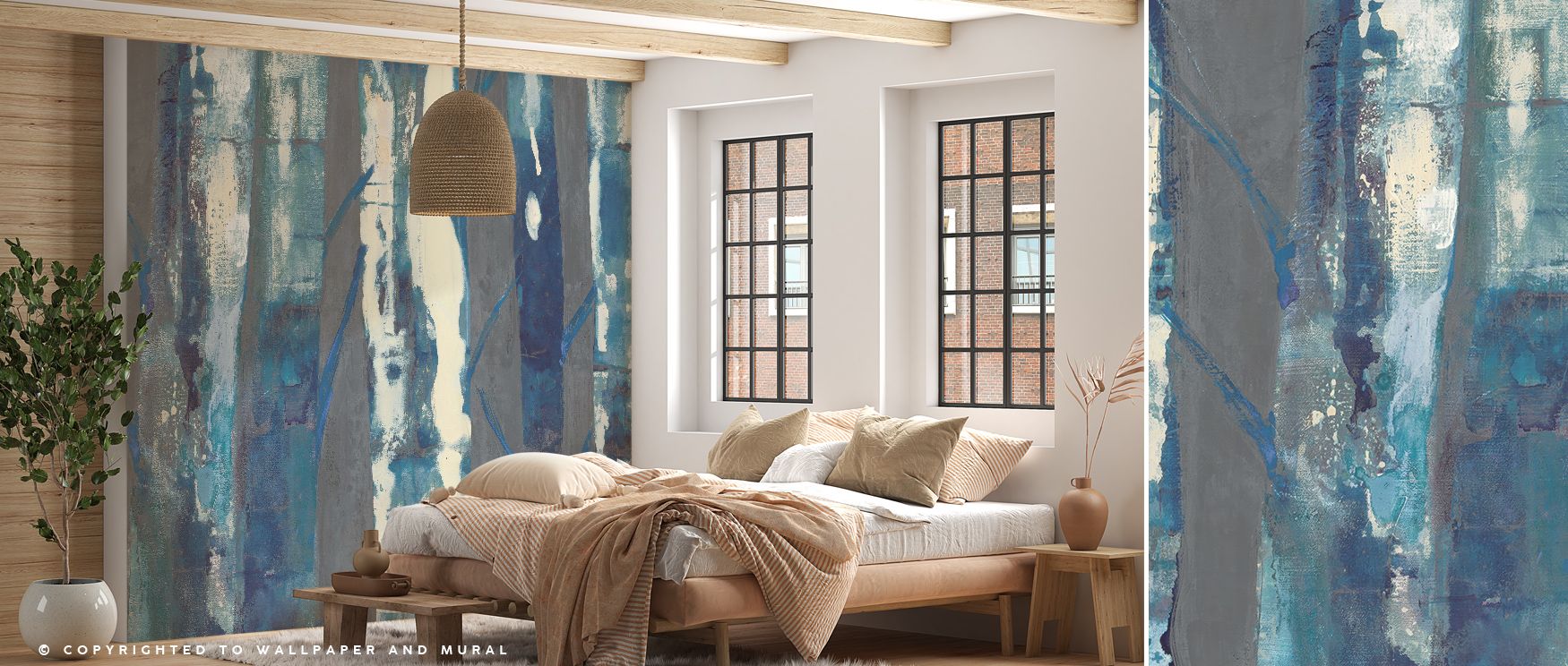 Through indigo rhythm, Deep Woods III Indigo on Gray Wallpaper nurtures interiors with woodland charm. Its artistry enhances bedrooms and offices with tranquility, sustaining atmosphere of calm balance and refinement. Interiors glow in serenity, thriving 