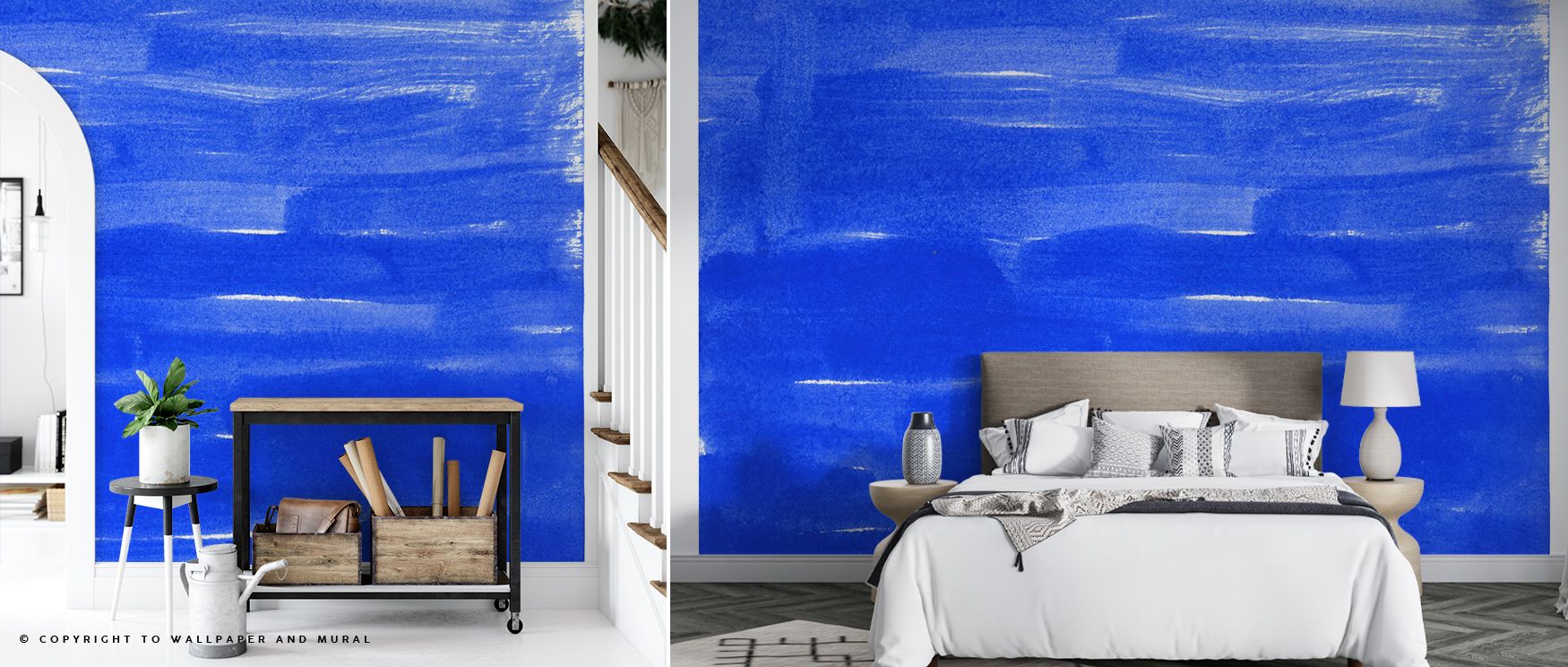 Denim Cloud Strokes Wallpaper radiates serenity through denim-inspired hues painted in rhythmic softness. Its artistry enriches bedrooms and offices with poetic charm, sustaining atmosphere of tranquility. Interiors glow in elegance, thriving under balanc