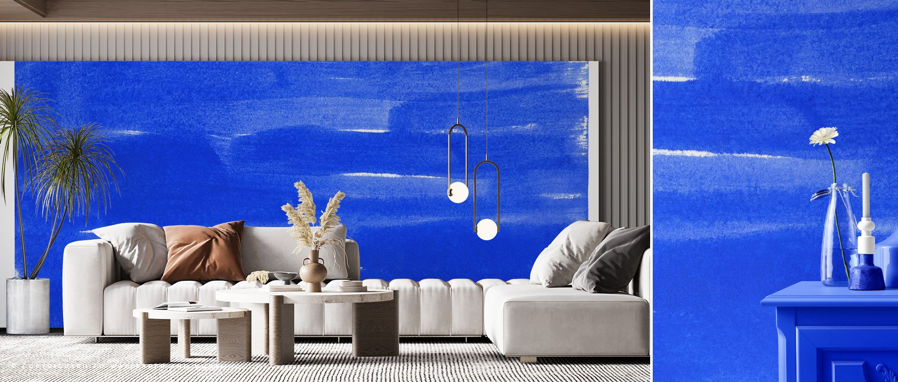 Denim Cloud Strokes Wallpaper conveys tranquility through tonal artistry shaped in denim-inspired hues. Its design enriches bedrooms and offices with calm presence, sustaining atmosphere filled with poetic beauty. Interiors glow in refinement, sustaining 