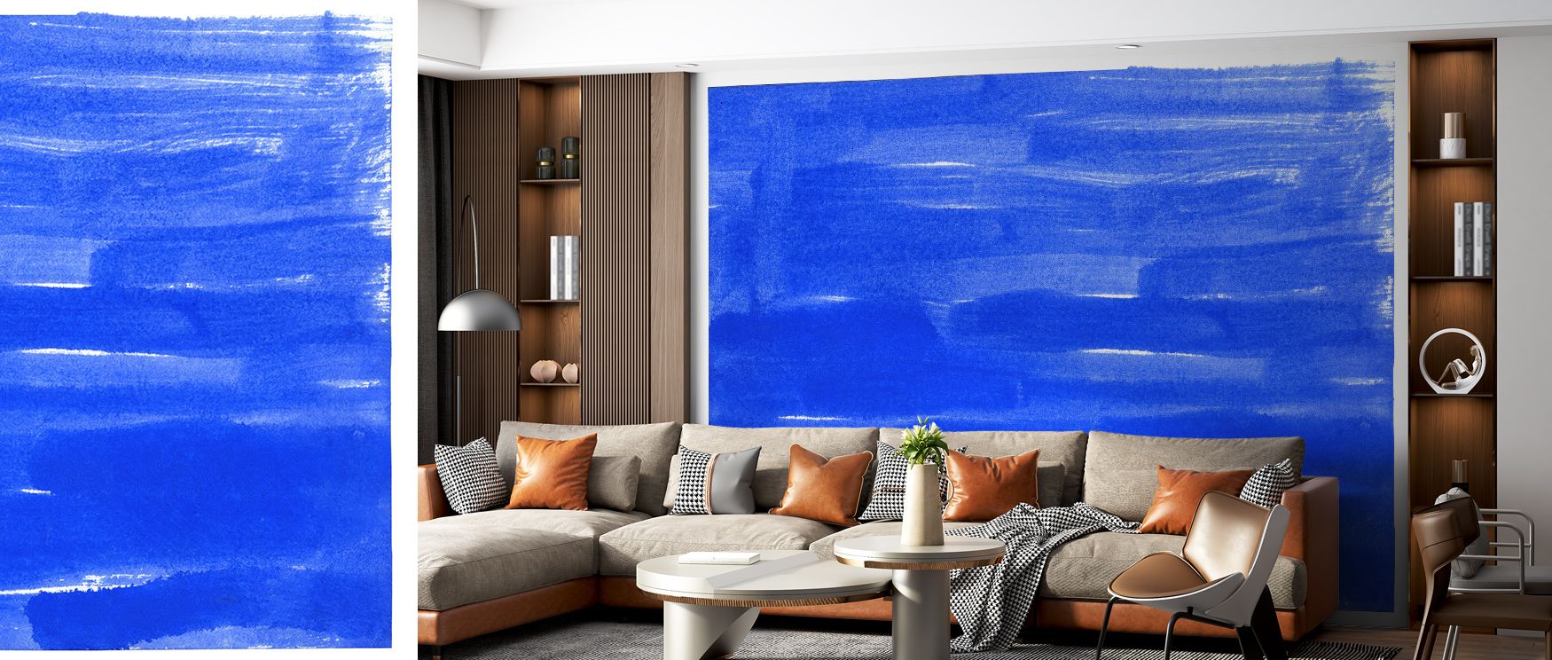 Denim Cloud Strokes Wallpaper enriches interiors with delicate tonal artistry shaped in soft rhythm. Its design sustains serenity, enhancing bedrooms and offices with refined calm. Interiors glow with elegance, carrying atmosphere of timeless balance and 