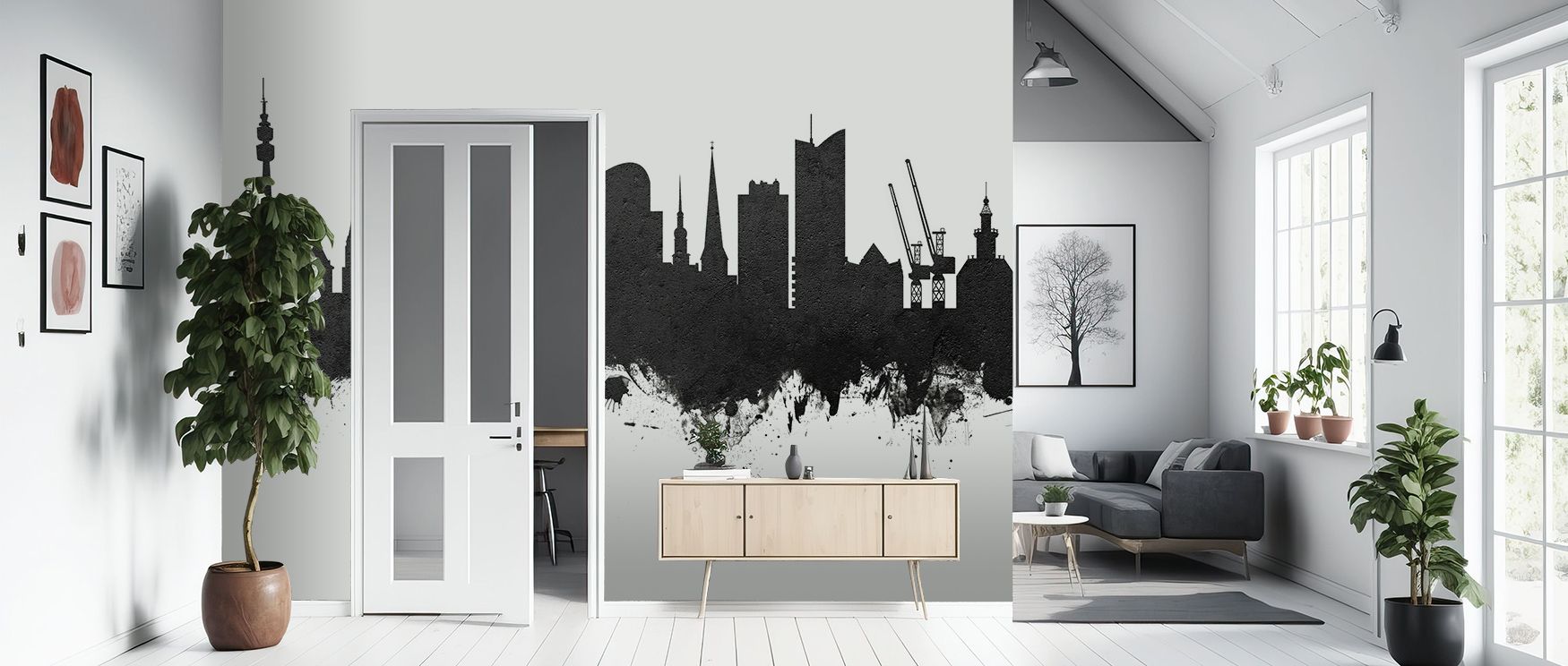 Dortmund Skyline Black & White Wallpaper conveys timeless character through monochrome rhythm layered across architecture. Its artistry enriches bedrooms and offices with cultural pride, sustaining refinement. Interiors glow with elegance, thriving in met