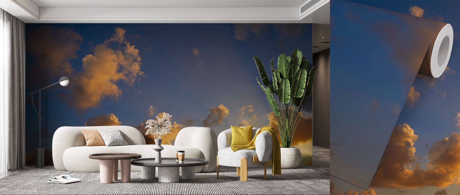 Dramatic Clouds Wallpaper nurtures interiors with sky-inspired beauty shaped in tonal rhythm. Its artistry enriches bedrooms and offices with expressive calm, sustaining atmosphere of serenity. Interiors glow in balance of strength and refinement, thrivin