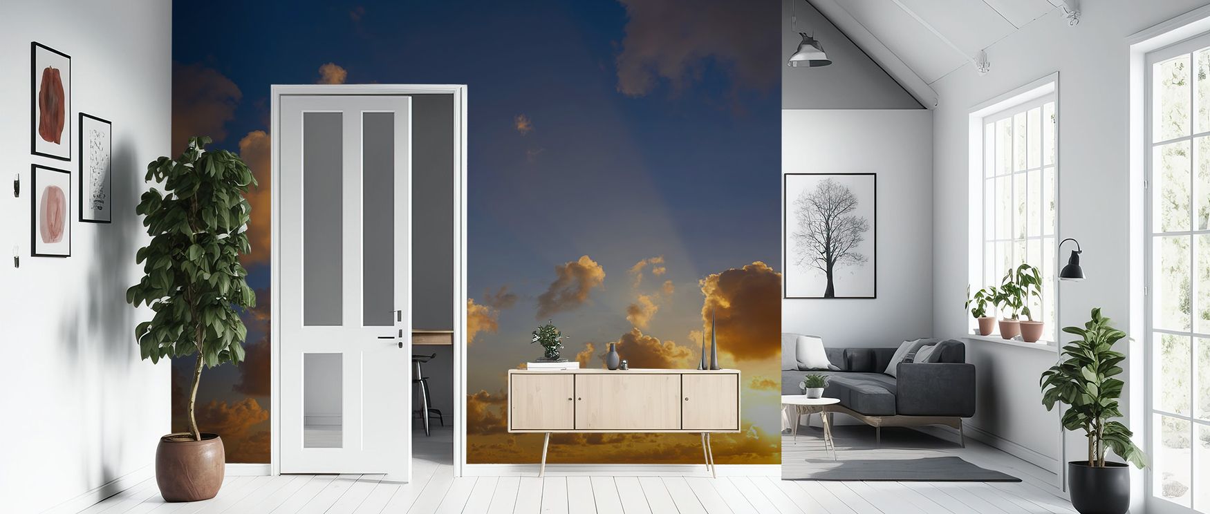 Dramatic Clouds Wallpaper conveys grace through tonal artistry shaped in swirling patterns. Its design enriches bedrooms and living rooms with refinement. Interiors glow in expressive charm, sustaining balance of serenity and timeless sophistication acros