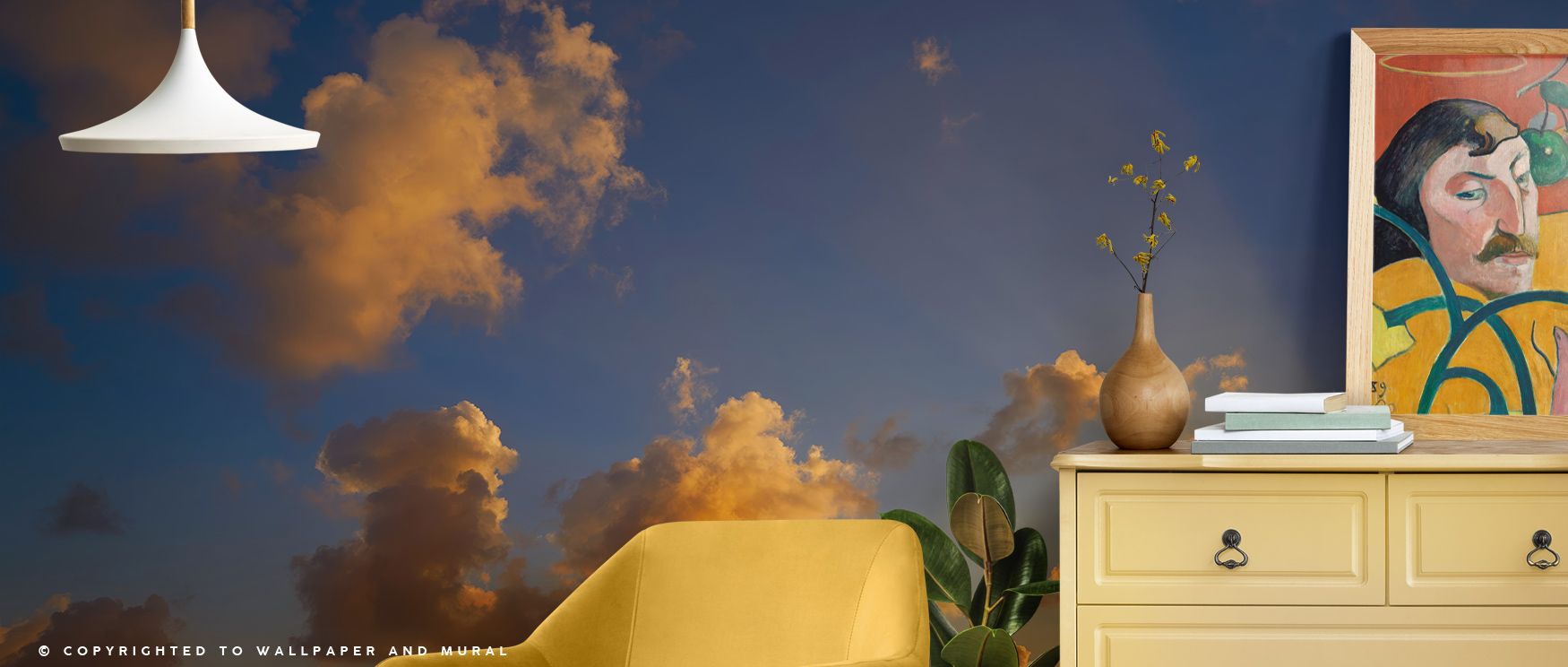 Dramatic Clouds Wallpaper sustains calm atmosphere through layered tonal artistry. Its design enhances bedrooms and offices with refinement, sustaining balance of strength and tranquility. Interiors glow with expressive vitality, thriving in timeless atmo