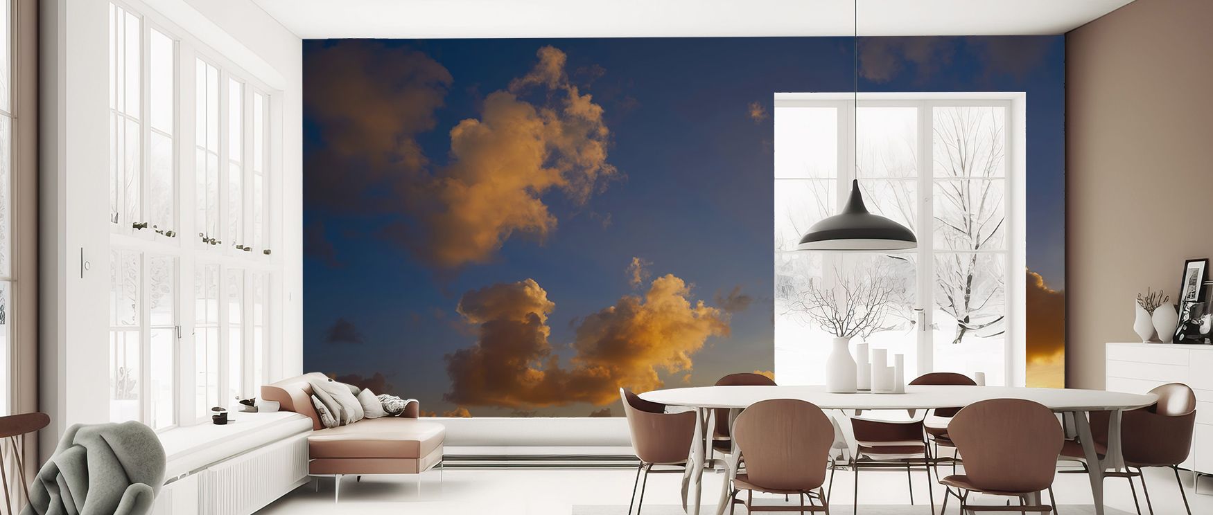 Dramatic Clouds Wallpaper transforms interiors with sky-inspired artistry layered in tonal contrasts. Its design enriches bedrooms and living rooms with grace. Interiors glow in timeless vitality, sustaining atmosphere of calm balance and expressive refin