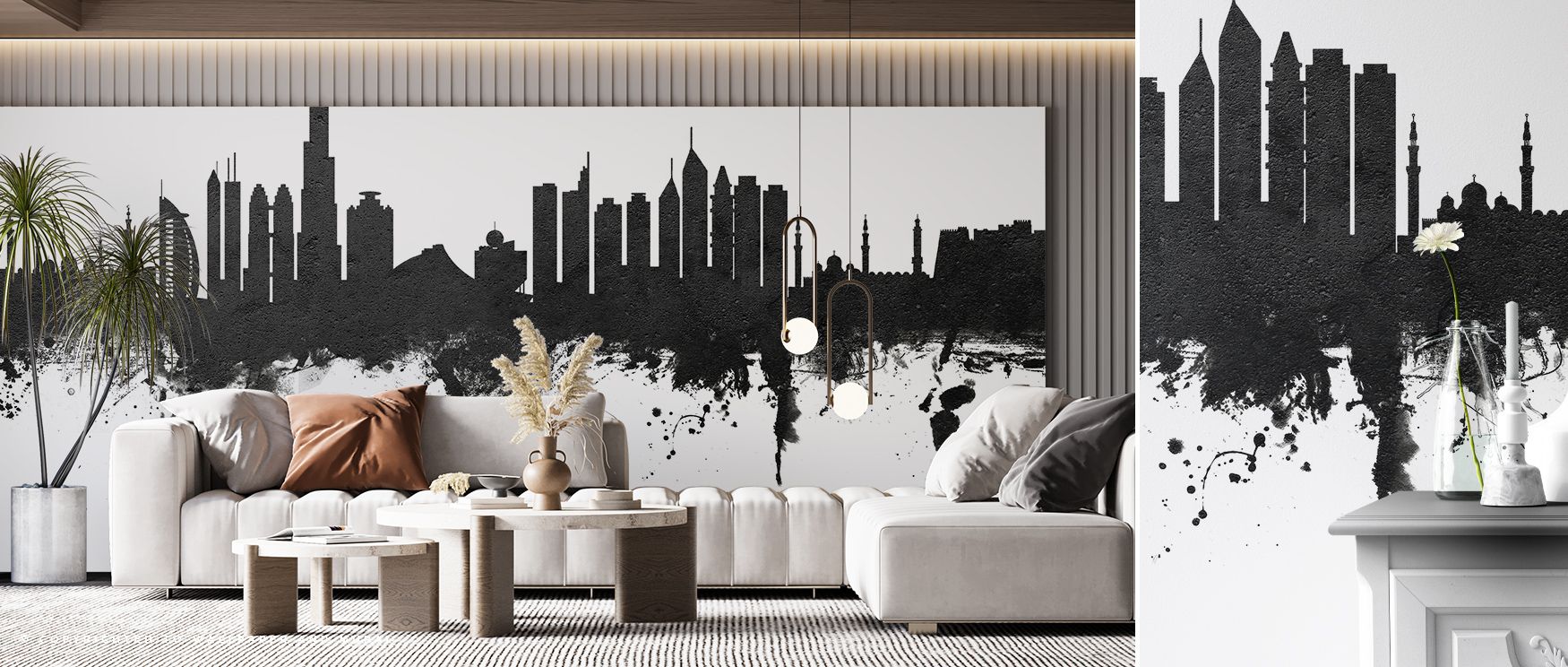 Dubai Skyline Black & White Wallpaper frames metropolitan refinement through contrasts of black and white. Its artistry enriches bedrooms and offices with cultural presence. Interiors glow in timeless sophistication, sustaining atmosphere of elegance and 