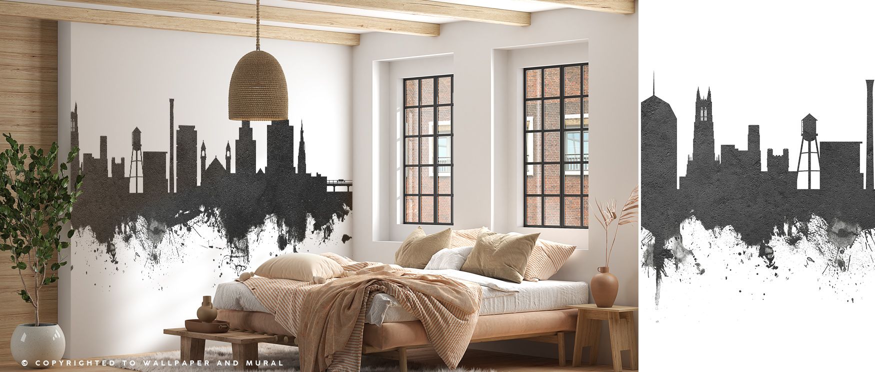 Durham Skyline Black & White Wallpaper sustains elegance through architectural rhythm layered in monochrome tones. Its design enriches bedrooms and offices with refinement, sustaining atmosphere of sophistication and serenity. Interiors glow in cultural p
