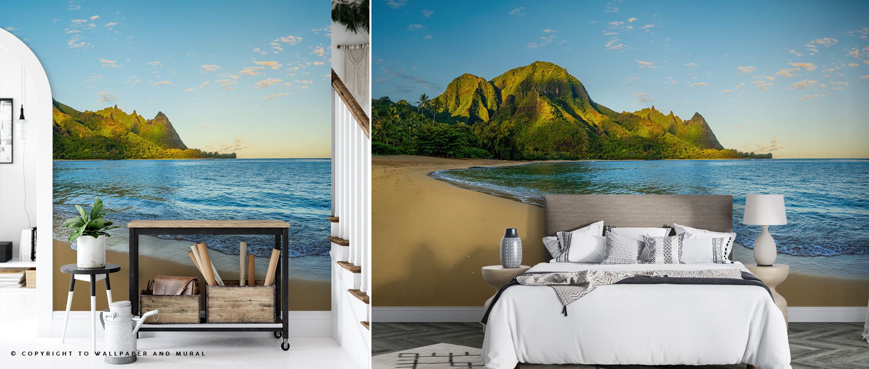 Early Beach Morning Wallpaper reflects freshness through dawn-inspired tones layered in coastal artistry. Its design enriches bedrooms and offices with calm serenity. Interiors glow with warmth, sustaining atmosphere of balance and timeless elegance acros