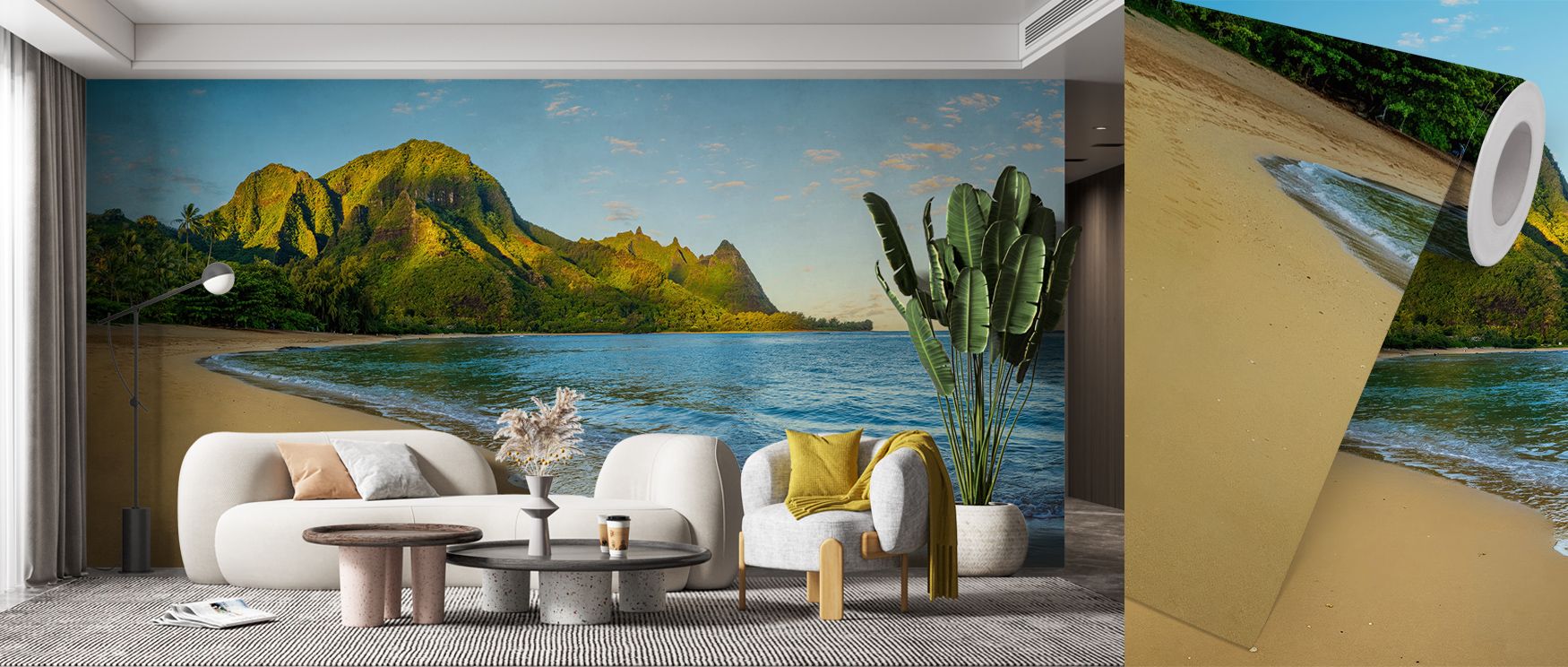 Early Beach Morning Wallpaper layers interiors with soft hues arranged in flowing harmony. Its artistry sustains tranquility, enriching bedrooms and living rooms with calm charm. Interiors glow with refinement, thriving in timeless coastal balance and ser