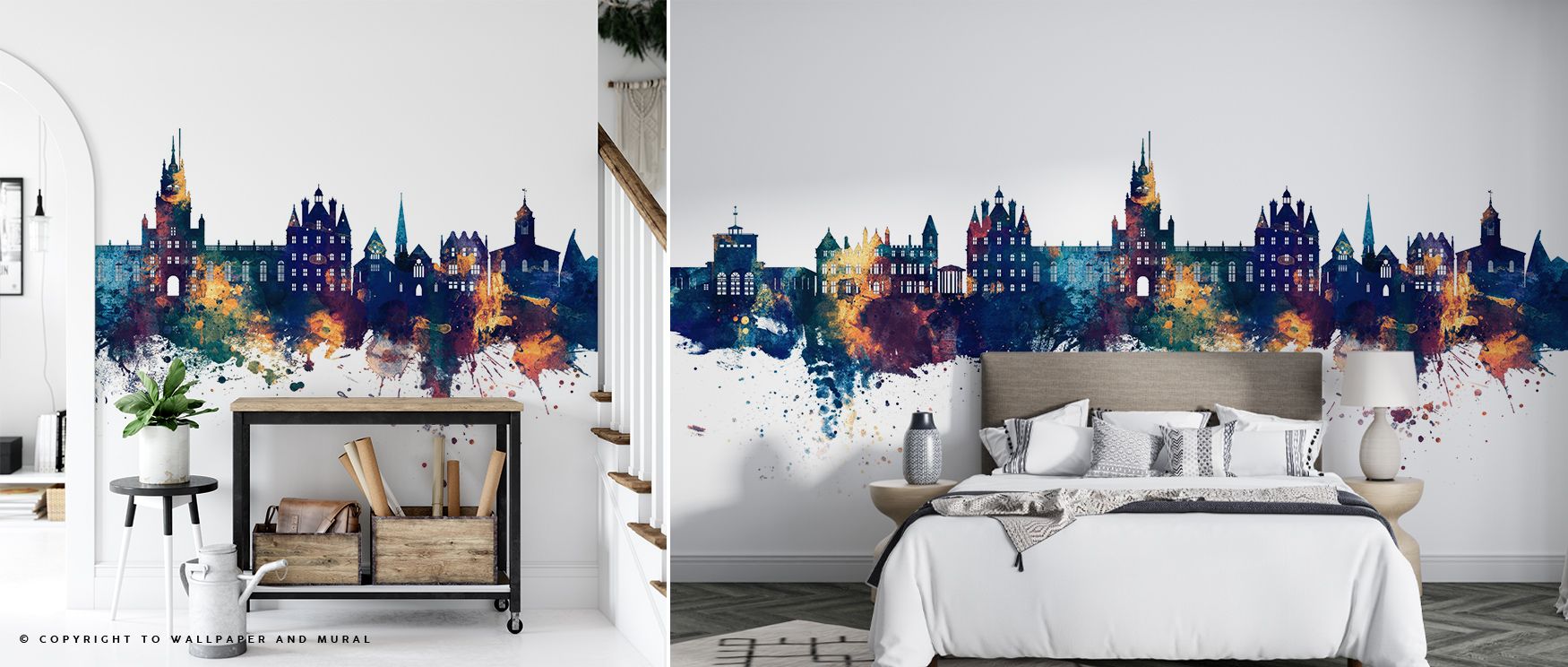 Egham Skyline Blue & Bronze Wallpaper layers interiors with luminous tones painted in architectural rhythm. Its artistry enriches bedrooms and offices with refinement. Interiors glow in cultural presence, sustaining atmosphere of sophistication and metrop