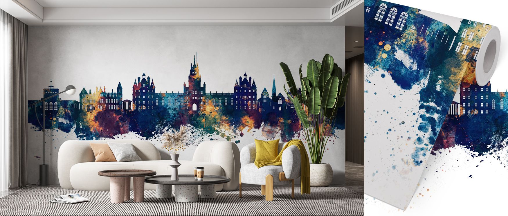 Egham Skyline Blue & Bronze Wallpaper reflects grandeur through bold tones arranged in harmony. Its design enriches bedrooms and living rooms with refinement. Interiors glow with timeless charm, sustaining atmosphere of cultural pride and elegant sophisti