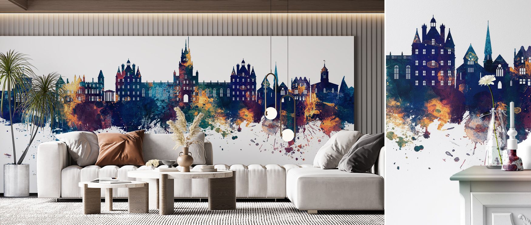 Egham Skyline Blue & Bronze Wallpaper conveys strength through luminous blue and bronze artistry. Its design enriches bedrooms and offices with refinement, sustaining cultural pride. Interiors glow with elegance, thriving in timeless metropolitan rhythm a