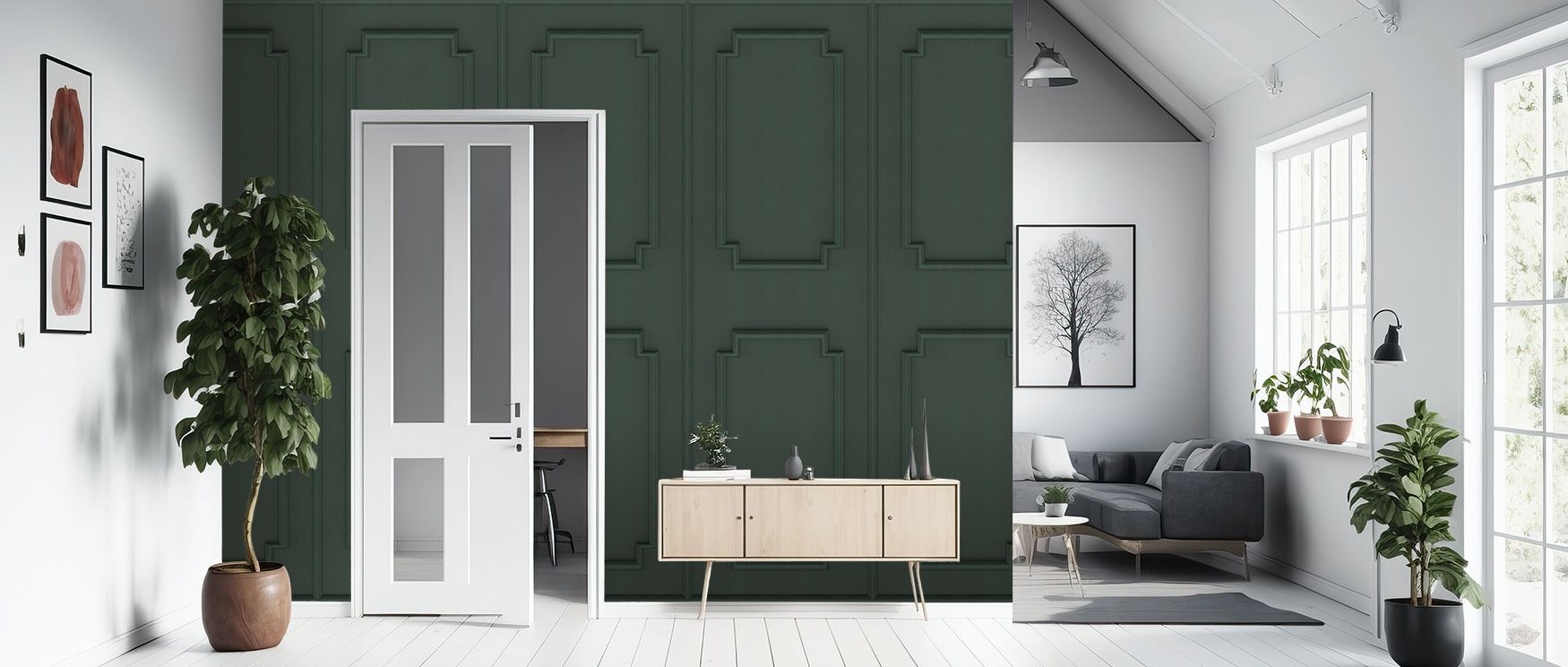 Faux Wall Panel Moulding Pine Wallpaper reflects sophistication through warm tones layered in heritage rhythm. Its design enhances bedrooms and living rooms with refinement. Interiors glow with charm, sustaining atmosphere of timeless elegance and cultura