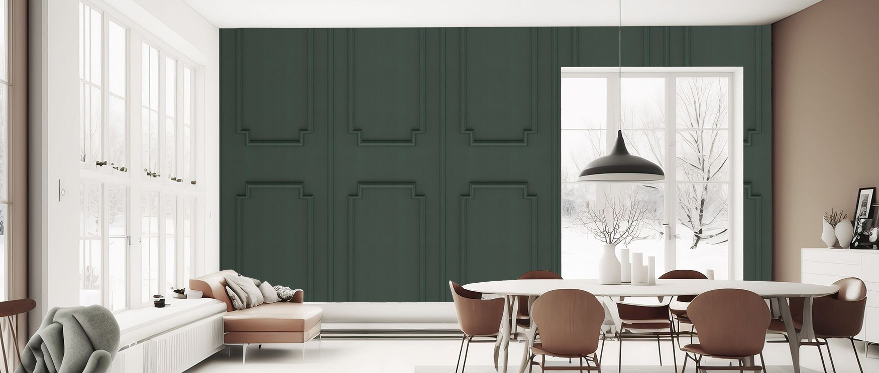 Faux Wall Panel Moulding Pine Wallpaper enriches interiors with traditional character detailed in pine tones. Its design sustains refinement, making bedrooms and living rooms glow with charm. Interiors thrive under balance of heritage sophistication and c