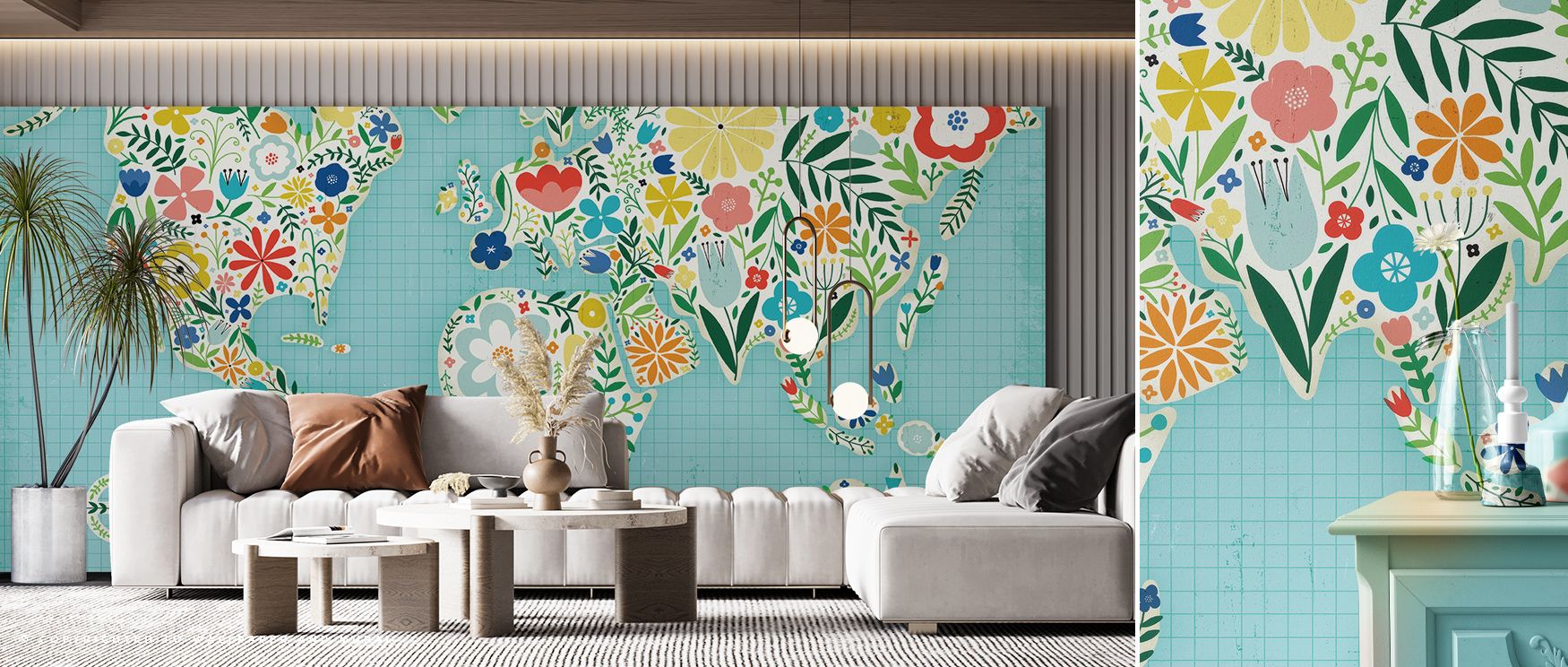 Floral World Blue Wallpaper sustains serenity with floral tones painted in harmony. Its artistry enriches bedrooms and offices with timeless charm. Interiors glow in calm balance, sustaining atmosphere of sophistication. 