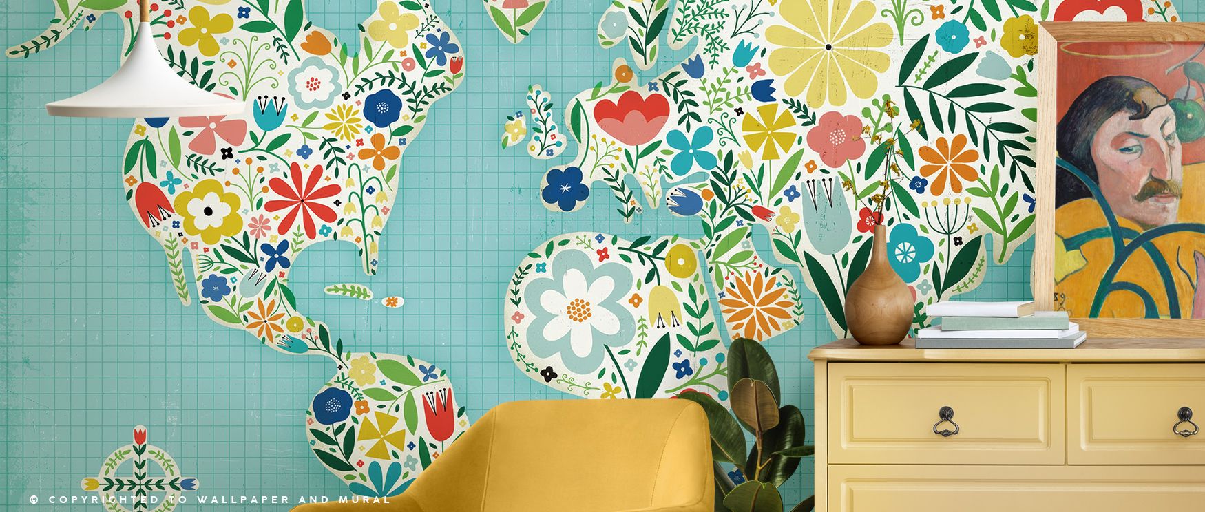 Floral World Blue Wallpaper nurtures interiors with detailed blooms painted in blue tones. Its design sustains refinement, enriching bedrooms and offices with serenity. Interiors glow with timeless elegance, sustaining atmosphere of charm. 